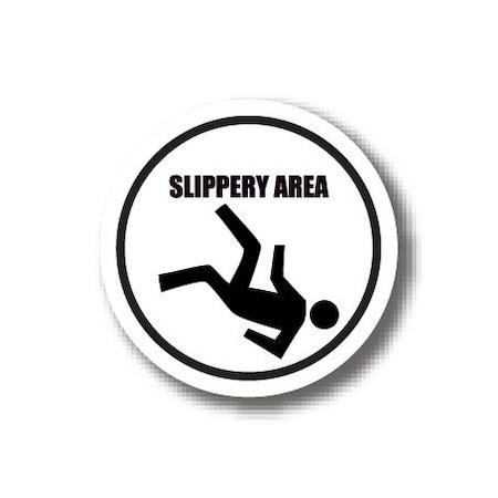 Ergomat 32in CIRCLE SIGNS - Slippery Area Pedestrian DSV-SIGN 1024 #3021 -UEN